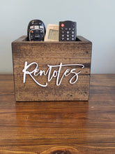 Load image into Gallery viewer, Remote Control Box | Remote Control Holder | Remote Control Caddy | Farmhouse Decor | Mancave storage | Rustic Box