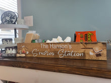 Load image into Gallery viewer, Smores Station Box - Smores box - Camping station - Smores Bar - Smores - Camping food box - Outdoor Food Tray
