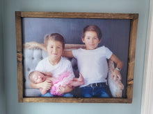 Load image into Gallery viewer, Sibling Signs and Photos Printed on Wood