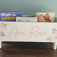 Load image into Gallery viewer, Children’s Library Box – Baby Book Box, Book Storage &amp; Nursery Bookcase | Baby Girl or Baby Boy Shower Gift
