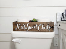 Load image into Gallery viewer, 3D Hello Sweet Cheeks - Box for Toilet - Toilet Paper Holder - Rustic Bathroom Decor - Funny Bathroom Decor - Toilet Tray
