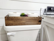 Load image into Gallery viewer, Rustic Toilet Paper Holder - Farmhouse Bathroom Decor - Wooden Box - Bathroom Storage - Floating Shelves
