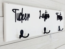 Load image into Gallery viewer, 3D Farm Bathroom Decor for kids towels, Wood Bathroom sign, Back Pack Hooks, Kids Name Sign, Towel Holder, Towel Rack, Bathroom Hooks
