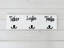 Load image into Gallery viewer, 3D Farm Bathroom Decor for kids towels, Wood Bathroom sign, Back Pack Hooks, Kids Name Sign, Towel Holder, Towel Rack, Bathroom Hooks
