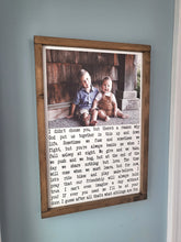 Load image into Gallery viewer, Sibling poem sign, Siblings Poem, Shared Room Decor, Kids, Kids Wall Art, Nursery Quote Sign, Family Photo on Wood, Framed wood photo
