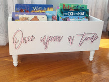 Load image into Gallery viewer, Once upon a time box- Book Box - Book Storage - Kids books - Book caddy - Kids room storage - Bookcase - Playroom Storage- Baby Shower Gift
