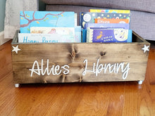 Load image into Gallery viewer, Personalized 3d Book Library box- Book Box - Book Storage - Kids books - Book caddy - Kids room storage
