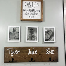 Load image into Gallery viewer, 3D Farm Bathroom Decor for kids towels, Wood Bathroom sign, Back Pack Hooks, Kids Name Sign, Towel Holder, Towel Rack, Bathroom Hooks

