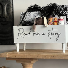 Load image into Gallery viewer, Read me a story Book Bin - Book Storage - Books - Toy Storage - Bookcase - Nursery Decor - Baby Shower Gift - Birthday Gift
