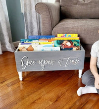 Load image into Gallery viewer, Once upon a time box- Book Box - Book Storage - Kids books - Book caddy - Kids room storage - Bookcase - Playroom Storage- Baby Shower Gift
