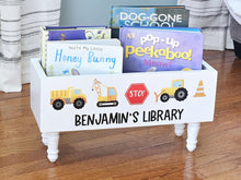 Load image into Gallery viewer, Personalized book box- Book Box - Book Storage - Kids books - Book caddy - Baby Shower Gift basket
