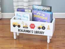 Load image into Gallery viewer, Personalized book box- Book Box - Book Storage - Kids books - Book caddy - Baby Shower Gift basket
