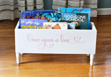 Load image into Gallery viewer, Once Upon a Time book box, Nursery decor, Book bin, Baby gift, Toy box, Book storage, Kids room, Baby shower, Kids bookcase,Personalized box
