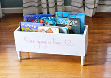 Load image into Gallery viewer, Once Upon a Time book box, Nursery decor, Book bin, Baby gift, Toy box, Book storage, Kids room, Baby shower, Kids bookcase,Personalized box
