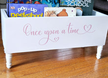 Load image into Gallery viewer, Once Upon a Time book box, Nursery decor, Book bin, Baby gift, Toy box, Book storage, Kids room, Baby shower, Kids bookcase,Personalized box
