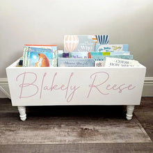 Load image into Gallery viewer, Just one more story Book Bin - Book Storage - Books - Toy Storage - Bookcase - Nursery Decor - Baby Shower Gift - Kids gift

