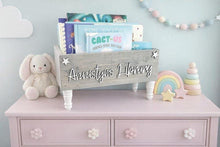 Load image into Gallery viewer, Personalized 3d Book Library box- Book Box - Book Storage - Kids books - Book caddy - Kids room storage
