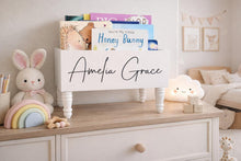 Load image into Gallery viewer, Personalized Book storage Box - Baby Shower Gift - Book Box - Book Storage - Gift for Baby - Book caddy - Kids room storage
