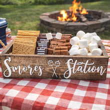 Load image into Gallery viewer, 3D Smores station box - Smores box - Camping station - Smores Bar - Smores - Camping food box - Outdoor Food Tray
