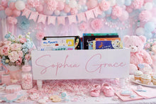 Load image into Gallery viewer, Just one more story Book Bin - Book Storage - Books - Toy Storage - Bookcase - Nursery Decor - Baby Shower Gift - Kids gift
