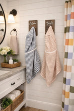 Load image into Gallery viewer, 3D Farm style Custom hooks, Wood Bathroom sign, Backpack Hooks, Kids Name Sign, Towel Holder, Towel Rack, Bathroom Hooks, Stocking Hook

