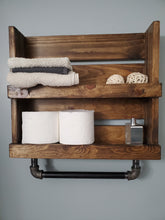 Load image into Gallery viewer, Bathroom Storage Shelf - Rustic Farmhouse Bathroom Storage and Organizer - Kitchen Organizer

