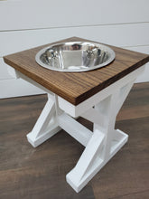 Load image into Gallery viewer, Oak top - Dog Bowl Feeder - Farmhouse Style - Rustic Dog Bowl Stand - Raised Dog Bowl Feeder - Single Dog Bowl Feeder
