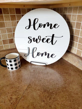 Load image into Gallery viewer, 18&quot; Home Sweet Home - Faux Ship Lap - Welcome sign- Kitchen deco - 3D Laser Cut Door Hanger - Farmhouse Home Decor
