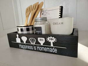 3D Happiness is Homemade box - kitchen box - Kitchen storage box - Utensils storage box - Happiness is - Camping food box - kitchen Caddy