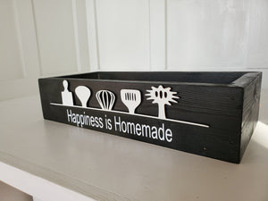 3D Happiness is Homemade box - kitchen box - Kitchen storage box - Utensils storage box - Happiness is - Camping food box - kitchen Caddy