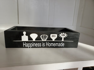 3D Happiness is Homemade box - kitchen box - Kitchen storage box - Utensils storage box - Happiness is - Camping food box - kitchen Caddy