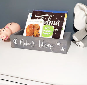 Personalized 3d Book Library box- Book Box - Book Storage - Kids books - Book caddy - Kids room storage