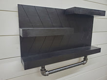 Load image into Gallery viewer, Herringbone Bathroom Shelf - Towel Organizer - Industrial pipe towel - Farmhouse Bathroom Shelf - Bathroom Organizer - Country House Decor
