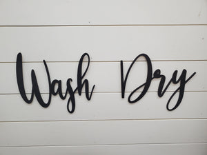 3d Wash Dry Font sign | Laundry sign | Laundry Room sign | Bathroom decor | Farmhouse Bathroom | Laundry Room decor | Sink decor