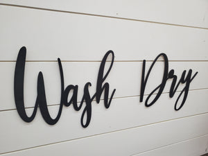3d Wash Dry Font sign | Laundry sign | Laundry Room sign | Bathroom decor | Farmhouse Bathroom | Laundry Room decor | Sink decor
