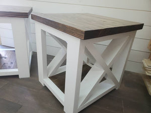 Rustic Farmhouse End Table - X-Frame End Table - Farmhouse Decor - Side Table - Farmhouse Table - Farmstyle Furniture