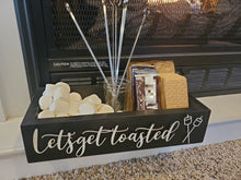 Load image into Gallery viewer, 3D Smores station box - Let&#39;s get toasted - Smores box - Camping station - Smores Bar - Smores - Camping food box - Outdoor Food Tray
