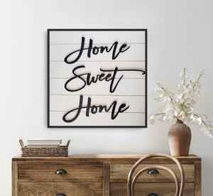 3D Home Sweet Home Sign | Above Couch Sign | Living Room Signs | Home Sweet Home Wood Sign | Family Room Signs| Framed Wood Signs