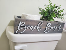 Load image into Gallery viewer, 3D Beach Bum Rustic Toilet Paper Holder - Coastal Bathroom Decor - Wooden Box - Bathroom Storage Box - Toilet Paper Box
