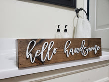 Load image into Gallery viewer, 3D hello handsome box - Gift for him - Bathroom box - College room storage - Makeup Bar - Bathroom Caddy - Toilet box - Wood Bathroom box
