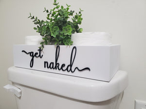 3D Get Naked toilet box - Box for Toilet - Toilet Paper Holder - Rustic Bathroom Decor - Funny Bathroom Decor - Toilet Tray