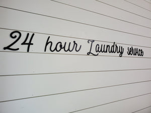 24 Hour Laundry Service Laser Cut Bathroom Word Sign