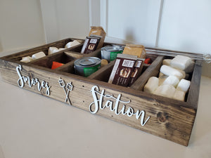 Large 3D Smores station box - Smores box - Camping station - Smores Bar - Smores - Camping food box - Outdoor Food Tray