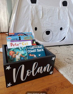 Personalized 3d Toy Box - Book Box - Book Storage - Kids books - Book caddy - Kids room storage