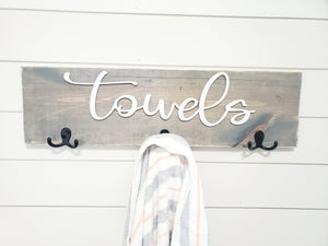 3D Towel hook, Wood Bathroom sign, Back Pack Hooks, Kids Name Sign, Towel Holder, Towel Rack, Bathroom Hooks, Pool storage