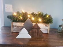 Load image into Gallery viewer, Set of 3 Wooden Christmas Trees, Mantel decor, Fireplace Decor, Woodland Decor, Holiday Decor
