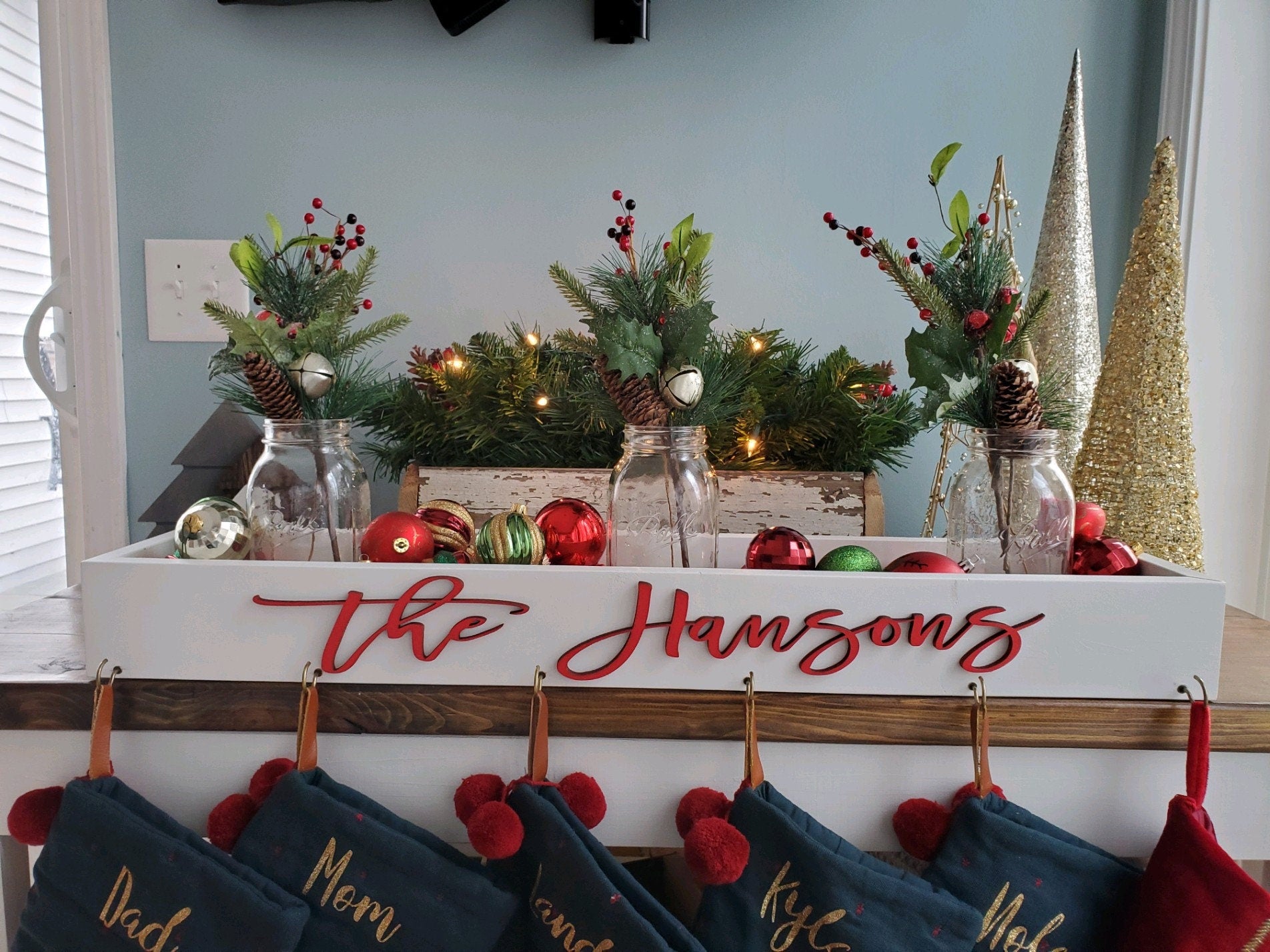 Christmas Stockings Hanging - Personalized Custom Benelux Shaped Wood, -  Pawfect House