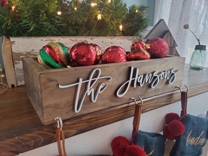 3D Personalized Stocking Holder Box, Mantel decor, Fireplace Decor, Personalized Stocking holder, Family Stockings