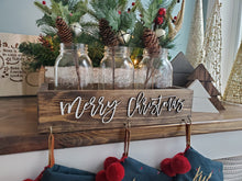 Load image into Gallery viewer, 3D Merry Christmas Stocking Holder Box, Mantel decor, Fireplace Decor, Personalized Stocking holder, Family Stockings

