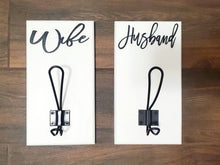 Load image into Gallery viewer, Farmhouse Bathroom Husband And Wife Rustic Towel Hooks, Small Bathroom Storage, Bathroom Towel Hangers, Rustic Farmhouse Coat Hooks
